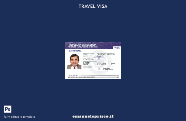 modello di carta elettronica visto Colombia stile verificato